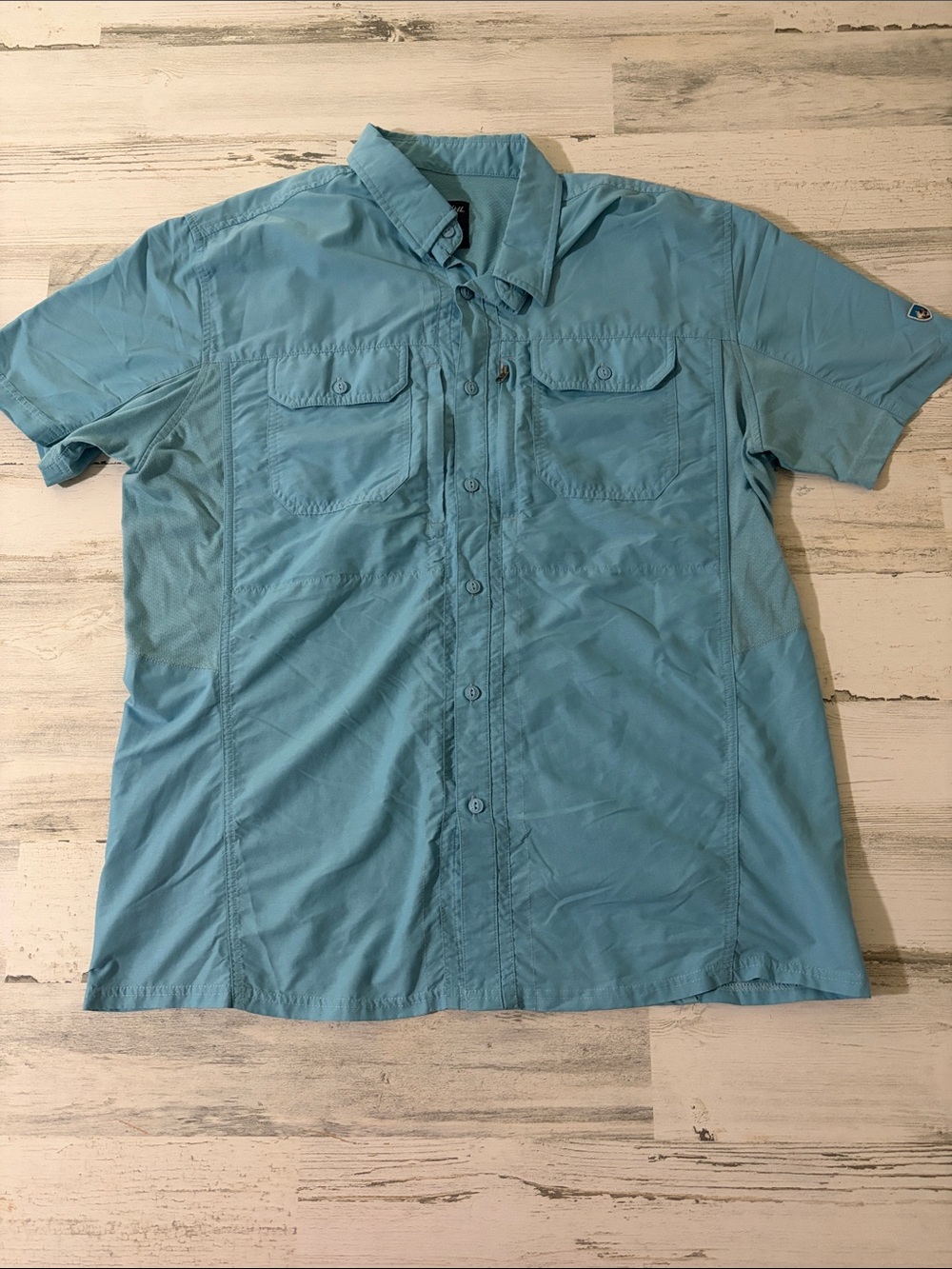 Kuhl Men's Short-Sleeve Shirt Jacket in Sky Blue